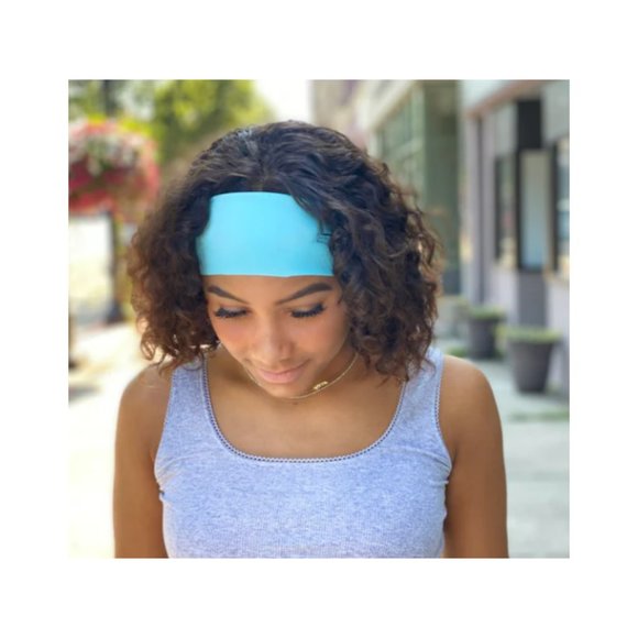 Women's Orange Lime Teal Green Design Custom Yoga Fitness Sporty Headband - Picture 4 of 4